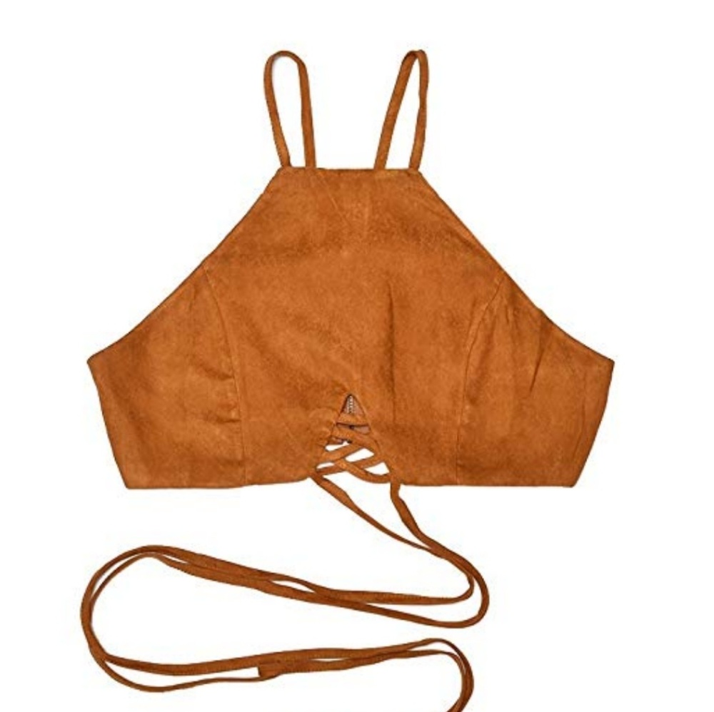 Blooming Jelly self tie boho crop top with zipper